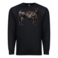 Black black angus cow Premium Sweatshirt - LillyAllenDesigns