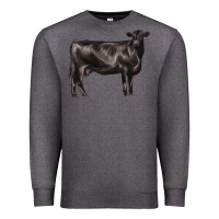 Charcoal Heather black angus cow Premium Sweatshirt - LillyAllenDesigns