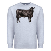 Heather Grey black angus cow Premium Sweatshirt - LillyAllenDesigns
