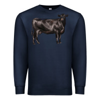 Navy black angus cow Premium Sweatshirt - LillyAllenDesigns