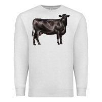 Oatmeal Heather black angus cow Premium Sweatshirt - LillyAllenDesigns