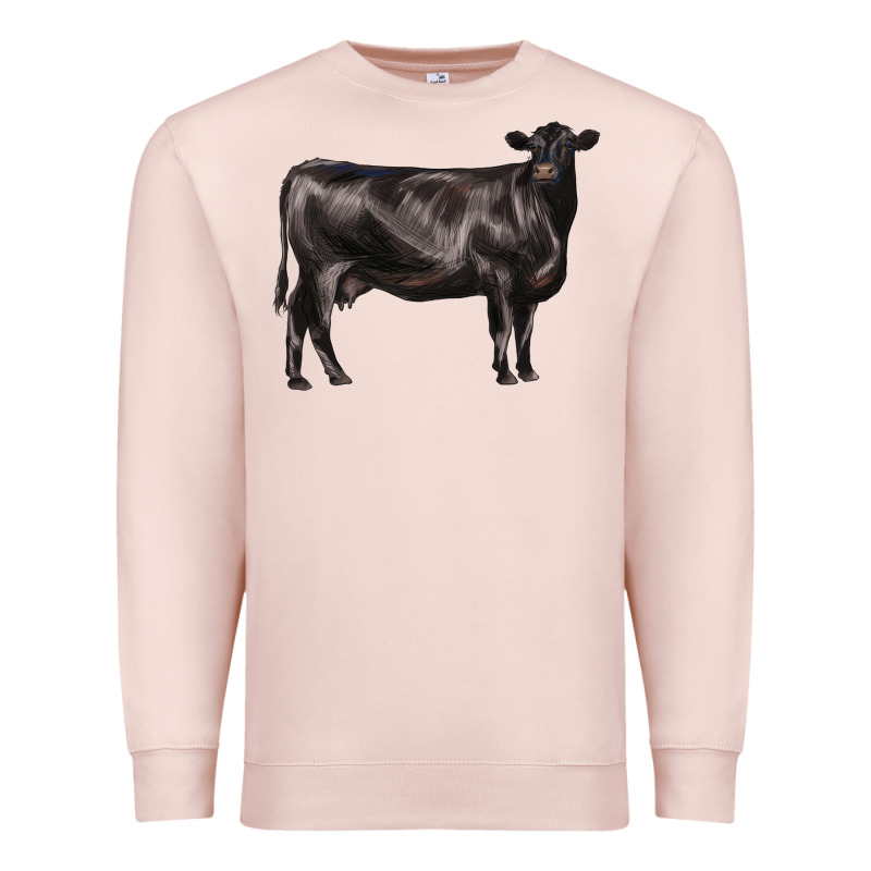 Black Angus Cow Premium Sweatshirt by LillyAllenDesigns | Teevron