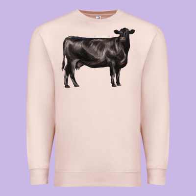 Black Angus Cow Premium Sweatshirt Designed By Lillyallendesigns
