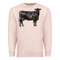 Pale Pink black angus cow Premium Sweatshirt - LillyAllenDesigns