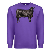 Purple black angus cow Premium Sweatshirt - LillyAllenDesigns