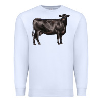 White black angus cow Premium Sweatshirt - LillyAllenDesigns