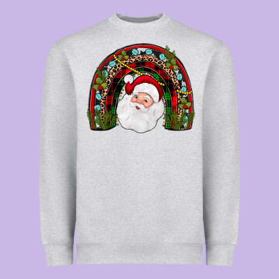 Santa Rainbow Heavyweight Sweatshirt Designed By Jahusdesignshop