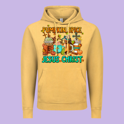 Pumpkin Spıce Jesus Christ Coffee Cups Vintage Hoodie Designed By Adodesignshop