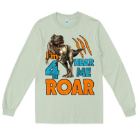 Matcha i'm four hear me roar dinosaur birthday Long Sleeve Tee - LillyAllenDesigns