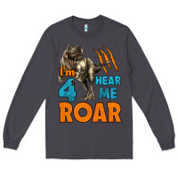 Smoke i'm four hear me roar dinosaur birthday Long Sleeve Tee - LillyAllenDesigns