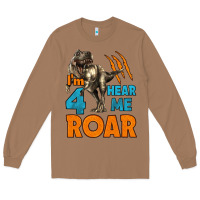 Toasted Coconut i'm four hear me roar dinosaur birthday Long Sleeve Tee - LillyAllenDesigns