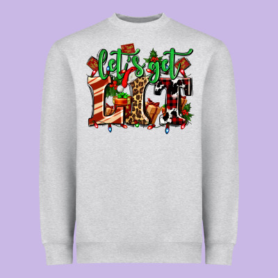 Lets Get Lit With Christmas Heavyweight Sweatshirt Designed By Adodesignshop