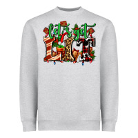 Heather Grey lets get lit with Christmas Heavyweight Sweatshirt - AdoDesignShop