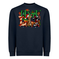 Navy lets get lit with Christmas Heavyweight Sweatshirt - AdoDesignShop