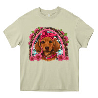 Mossy dachshund puppy floral rainbow Heavy Core Tee - Artiststas
