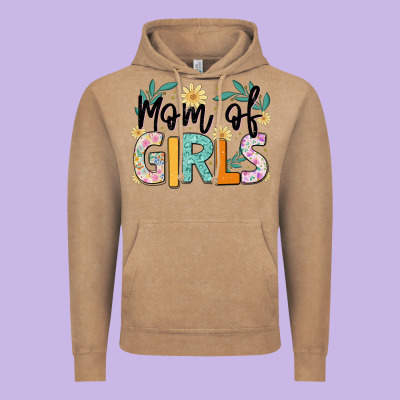 Mom Of Girls Vintage Hoodie Designed By Jahusdesignshop