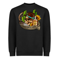 Black cowboy cactus  sunflowers whiskey Heavyweight Sweatshirt - AdoDesignShop