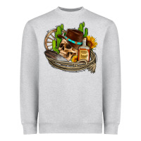 Heather Grey cowboy cactus  sunflowers whiskey Heavyweight Sweatshirt - AdoDesignShop