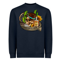 Navy cowboy cactus  sunflowers whiskey Heavyweight Sweatshirt - AdoDesignShop