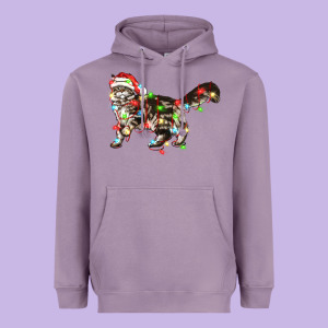 Christmas Christmas Maine Coon Cat Cat Heavyweight Hoodie Designed By Lillyallendesigns