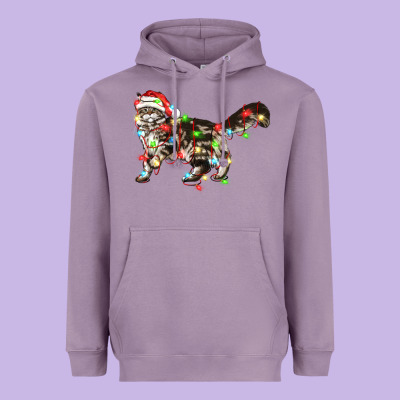 Christmas Christmas Maine Coon Cat Cat Heavyweight Hoodie Designed By Lillyallendesigns