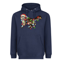 Navy christmas christmas maine coon cat cat Heavyweight Hoodie - LillyAllenDesigns