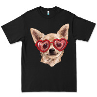 Black chihuahua dog with love glasses Premium Tee - RanaPortraitStore