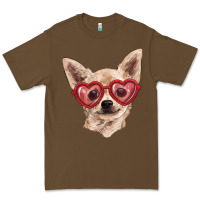 Cacao chihuahua dog with love glasses Premium Tee - RanaPortraitStore