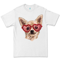 White chihuahua dog with love glasses Premium Tee - RanaPortraitStore