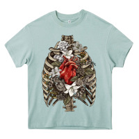 Arona Skeleton Rib Cage Heart Heavy Core Tee - RanaPortraitStore