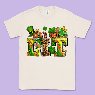 St Patricks Lets Get Lit Classic Tee Designed By Adodesignshop