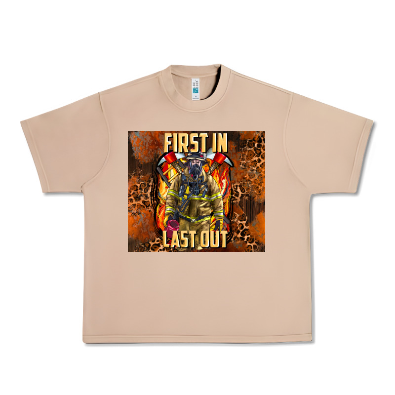 First In Last Out Firefighter Urban Heavy Tee by AdoDesignShop | Teevron