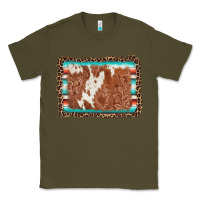 Army Green leopard serape cowhide  leather background Classic Tee - AdoDesignShop