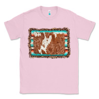 Bubblegum Pink leopard serape cowhide  leather background Classic Tee - AdoDesignShop