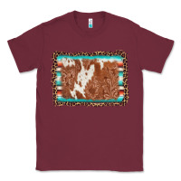 Burgundy leopard serape cowhide  leather background Classic Tee - AdoDesignShop