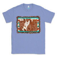 Colony Blue leopard serape cowhide  leather background Classic Tee - AdoDesignShop