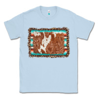 Dusty Blue leopard serape cowhide  leather background Classic Tee - AdoDesignShop