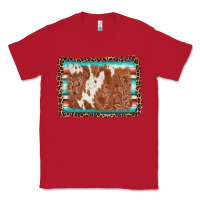 Red leopard serape cowhide  leather background Classic Tee - AdoDesignShop