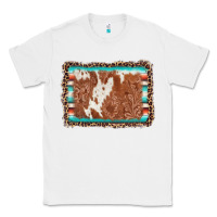 White leopard serape cowhide  leather background Classic Tee - AdoDesignShop