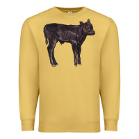Antique Gold Black Angus Calf Illustrations Premium Sweatshirt - LillyAllenDesigns