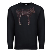Black Black Angus Calf Illustrations Premium Sweatshirt - LillyAllenDesigns