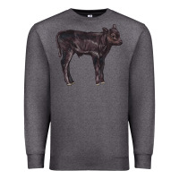 Charcoal Heather Black Angus Calf Illustrations Premium Sweatshirt - LillyAllenDesigns