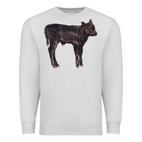 Dove Grey Black Angus Calf Illustrations Premium Sweatshirt - LillyAllenDesigns