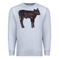 Heather Grey Black Angus Calf Illustrations Premium Sweatshirt - LillyAllenDesigns