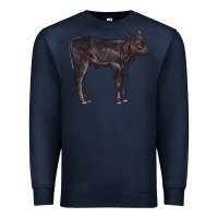 Navy Black Angus Calf Illustrations Premium Sweatshirt - LillyAllenDesigns