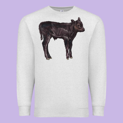 Black Angus Calf Illustrations Premium Sweatshirt Designed By Lillyallendesigns