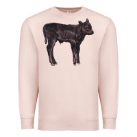 Pale Pink Black Angus Calf Illustrations Premium Sweatshirt - LillyAllenDesigns