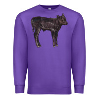 Purple Black Angus Calf Illustrations Premium Sweatshirt - LillyAllenDesigns