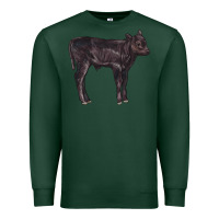 Sports Green Black Angus Calf Illustrations Premium Sweatshirt - LillyAllenDesigns