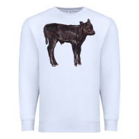 White Black Angus Calf Illustrations Premium Sweatshirt - LillyAllenDesigns
